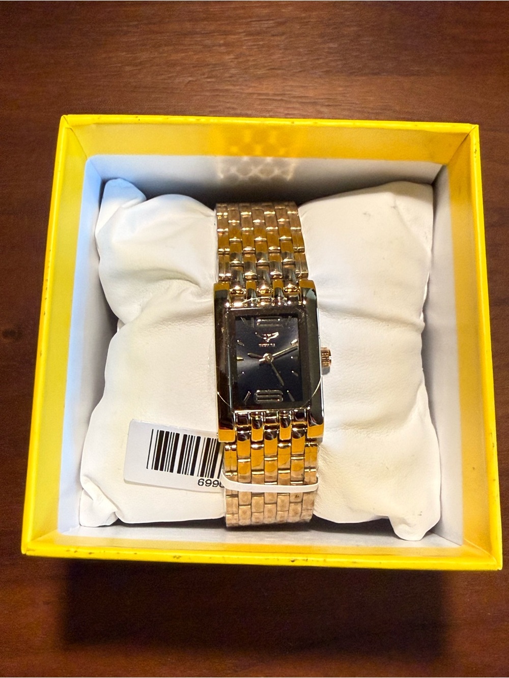 Invicta Gold Tone Bracelet Watch with Black Dial